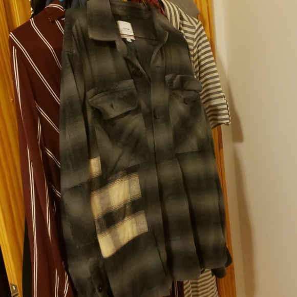 Joe's jeans mens small - mei mixed plaid trim fit shirt - Picture 3 of 3